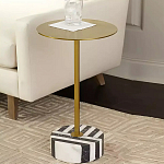 Дизайнерский журнальный стол с круглой столешницей на чёрно-белом основании Muruv варинант исполнения - 2 | Loft Concept в Рязани