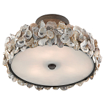 Потолочный светильник круглый с абажуром из устричных раковин Sea Ravens варинант исполнения - 3 | Loft Concept в Рязани