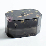 Шкатулка из эпоксидной смолы с цветами черная Epoxy Resin Pink Flowers Box Black варинант исполнения - 3 | Loft Concept в Рязани