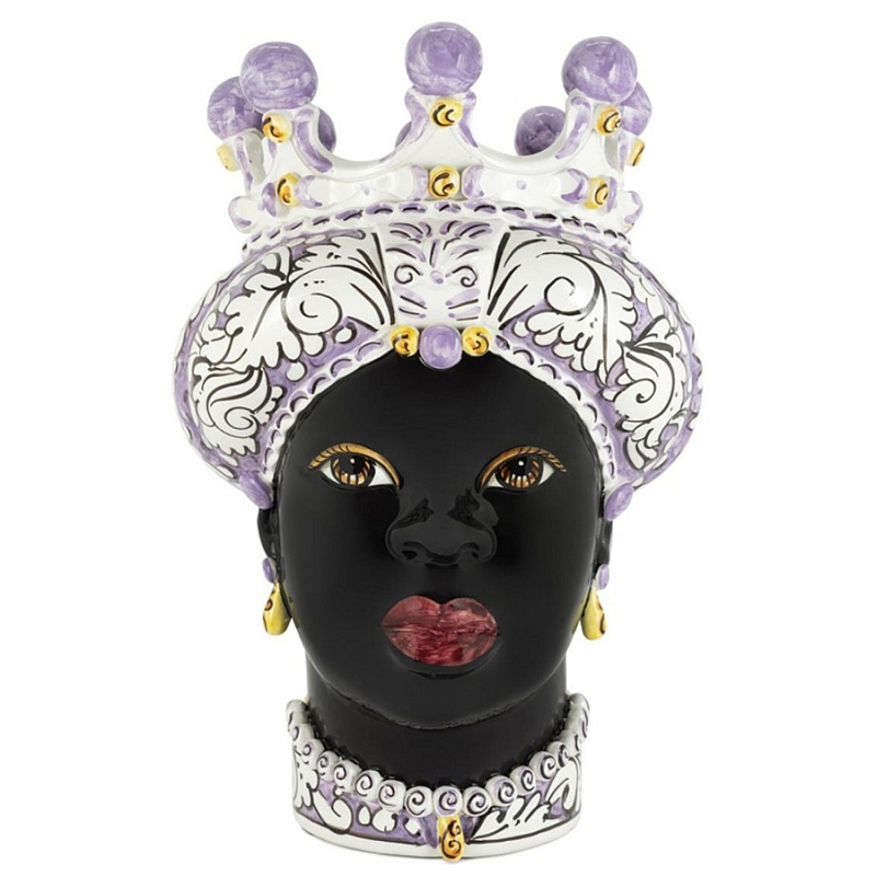 Ваза Vase Moro Lady Ornate Violet Черный Фиолетовый Белый Ваза Vase Moro Lady Ornate Violet Черный Фиолетовый Белый в Рязани | Loft Concept