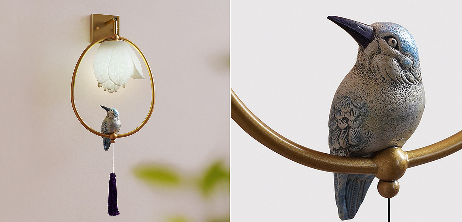 Бра White Flower and bird Sconce Бра White Flower and bird Sconce - Loft-Concept в Рязани