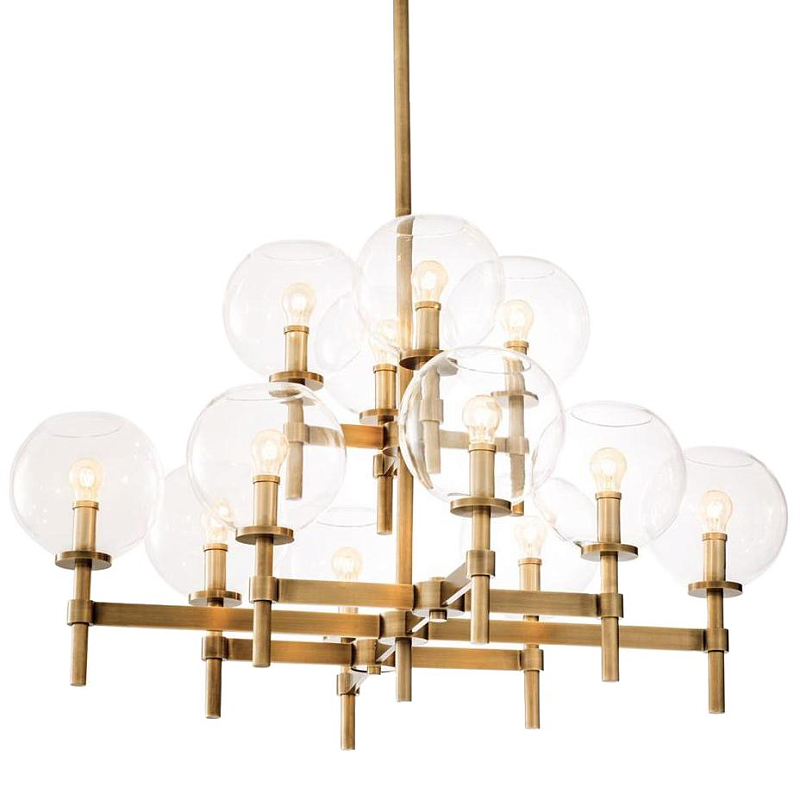 Люстра Chandelier Jade L Латунь Античная полированная Прозрачное Стекло в Рязани | Loft Concept 