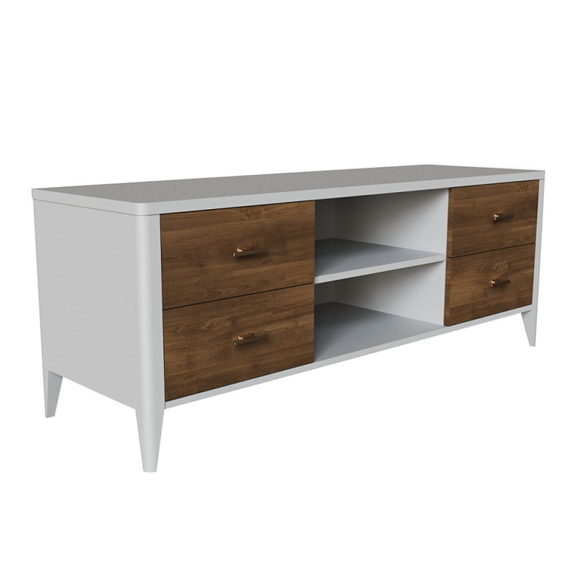 ТВ-тумба с 4-мя ящиками и полками Tasteful Furniture Слоновая кость ТВ-тумба с 4-мя ящиками и полками Tasteful Furniture Слоновая кость в Рязани | Loft Concept