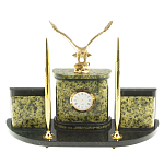 Настольный письменный набор из змеевика и бронзы с декором в виде орла Successful Leader варинант исполнения - 1 | Loft Concept в Рязани