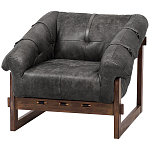 Кресло Duncan винтажная черная кожа варинант исполнения - 2 | Loft Concept в Рязани