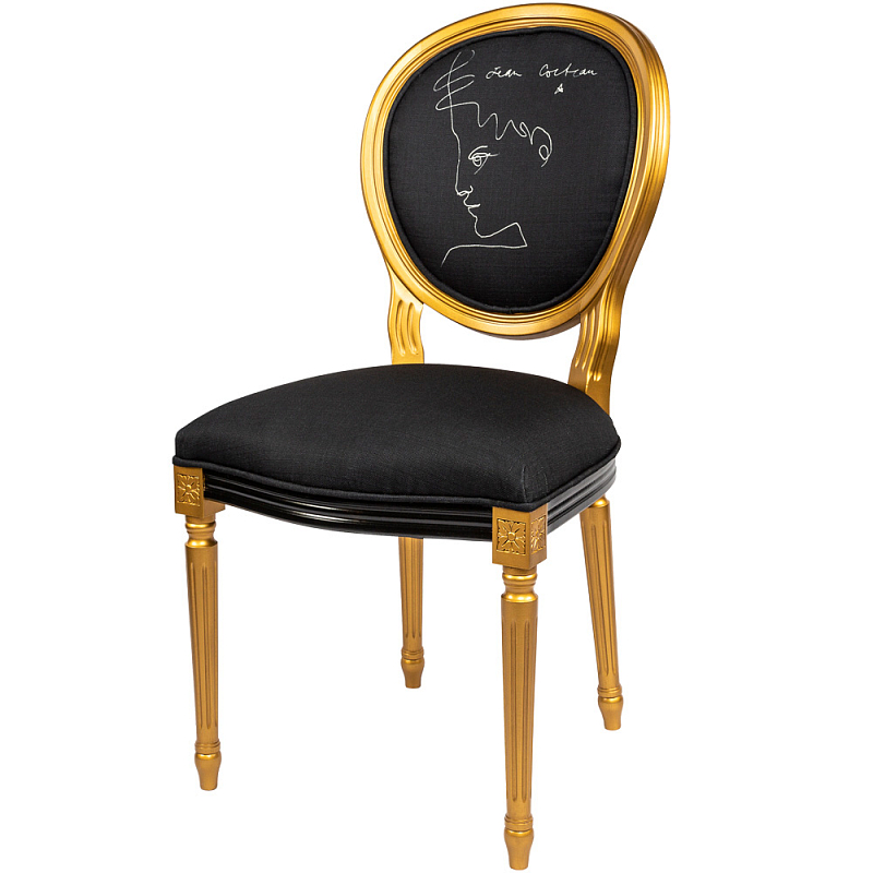 Стул White Silhouette Man Stool Черный Золотой Стул White Silhouette Man Stool Черный Золотой в Рязани | Loft Concept