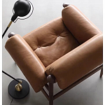 Кресло с деревянным каркасом и обивкой из натуральной кожи Medieval Furniture варинант исполнения - 5 | Loft Concept в Рязани