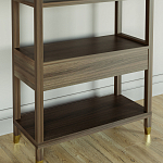 Стеллаж Elsa Dreams Walnut со стеклянными полками и ящиком варинант исполнения - 6 | Loft Concept в Рязани