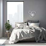 Бра белого цвета с изогнутыми световыми линиями и круглым основанием Luke Lampco Tracer Lamp варинант исполнения - 7 | Loft Concept в Рязани