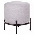 Круглый пуф на металлических ножках с обивкой из рогожки Casey Poof варинант исполнения - 2 | Loft Concept в Рязани