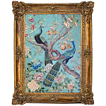 Постер в раме в стиле шинуазри Павлины на дереве Chinoiserie Imperial Garden Peacocks on a Tree Poster варинант исполнения - 2 | Loft Concept в Рязани