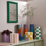 Настенное зеркало в зеленой раме Nya Green Mirror варинант исполнения - 3 | Loft Concept в Рязани