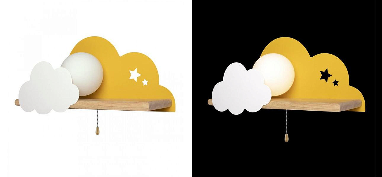 Бра с полкой желтое Облако Wall Lamp Yellow Cloud Бра с полкой желтое Облако Wall Lamp Yellow Cloud - Loft-Concept в Рязани