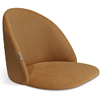 Барный стул со спинкой и металлической подставкой на 3-х деревянных ножках Горчичный Велюр Vendramin Chair варинант исполнения - 2 | Loft Concept в Рязани