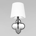 Бра с белым текстильным абажуром и декоративным основанием в виде четырехлистника с зеркальной вставкой Vitorino варинант исполнения - 12 | Loft Concept в Рязани