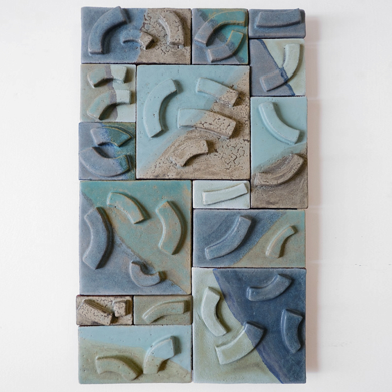 Геометрическое Объемное Панно Blue Curve Голубой Бирюзовый в Рязани | Loft Concept 