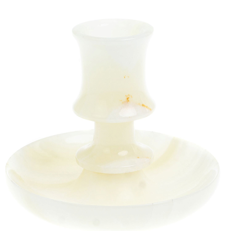 Подсвечник в виде чаши из натурального камня оникс Stone Candlestick Бежевый Подсвечник в виде чаши из натурального камня оникс Stone Candlestick Бежевый в Рязани | Loft Concept