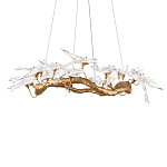 Люстра подвесная с прозрачными стеклянными птичками на ветвях Диаметр 100 см Serip Voa варинант исполнения - 6 | Loft Concept в Рязани