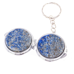 Зеркало брелок карманное двухстороннее из натурального камня Лазурит Stone Mirrors варинант исполнения - 6 | Loft Concept в Рязани