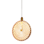 Подвесной светильник с плафоном из рельефного стекла Peony Glass Bronze  варинант исполнения - 4 | Loft Concept в Рязани