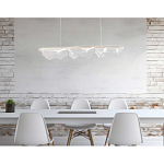 Люстра линейная с 3-мя белыми волнистыми плафонами Wave Line варинант исполнения - 11 | Loft Concept в Рязани