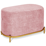 Банкетка овальная пыльно-розовый велюр на 4-х металлических ножках золотого цвета SANJAY варинант исполнения - 1 | Loft Concept в Рязани