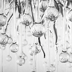 Люстра подвесная с прозрачными стеклянными подвесками в форме капель Диаметр 60 см Droplet Chandelier варинант исполнения - 16 | Loft Concept в Рязани