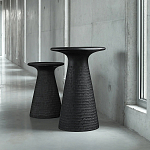 Круглый приставной столик из массива манго Piero Black Side Table варинант исполнения - 6 | Loft Concept в Рязани