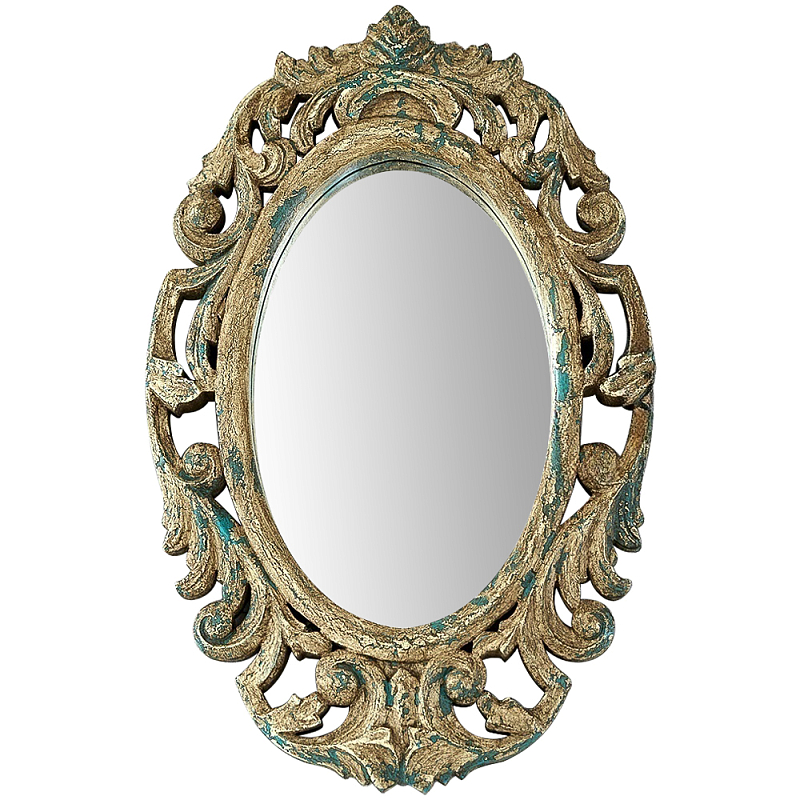 Настенное овальное зеркало Aina Mirror Бежево-серый Зеленый Настенное овальное зеркало Aina Mirror Бежево-серый Зеленый в Рязани | Loft Concept