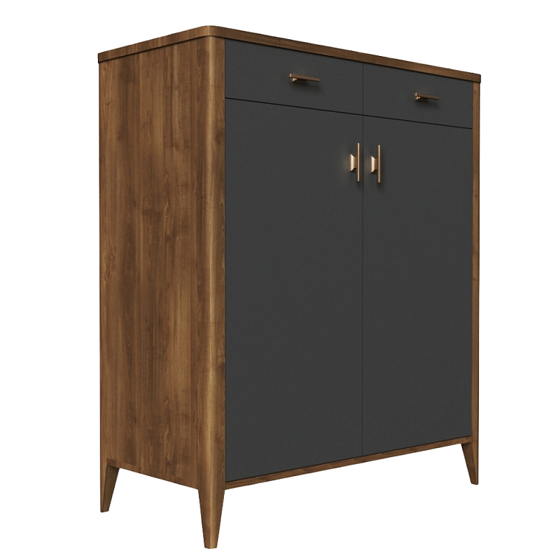 Комод с двумя дверками и ящиками Tasteful Furniture Коричневый Серый Комод с двумя дверками и ящиками Tasteful Furniture Коричневый Серый в Рязани | Loft Concept