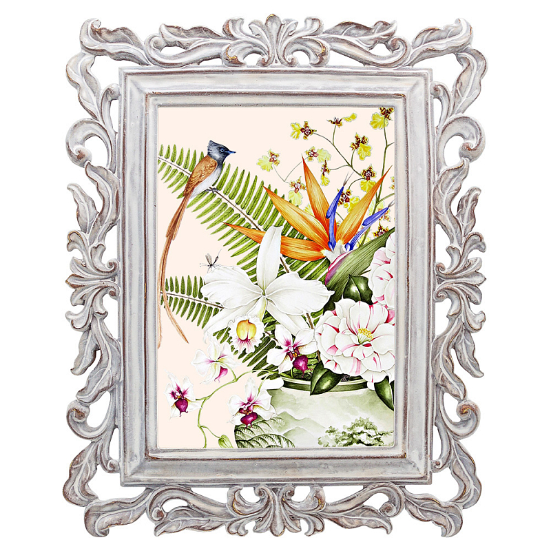 Постер Bouquet with Strelitzia Poster Мульти Белый винтажная патина Постер Bouquet with Strelitzia Poster Мульти Белый винтажная патина в Рязани | Loft Concept