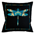 Подушка декоративная стрекоза бирюзово-жёлтая Ikat Pattern варинант исполнения - 1 | Loft Concept в Рязани