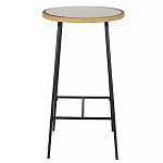Барный столик с круглой плетеной столешницей Wicker Table Top варинант исполнения - 1 | Loft Concept в Рязани