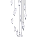 Большая каскадная люстра с хрустальными подвесками Esme Drops Crystal Chrome Cascade Chandelier 25 варинант исполнения - 2 | Loft Concept в Рязани