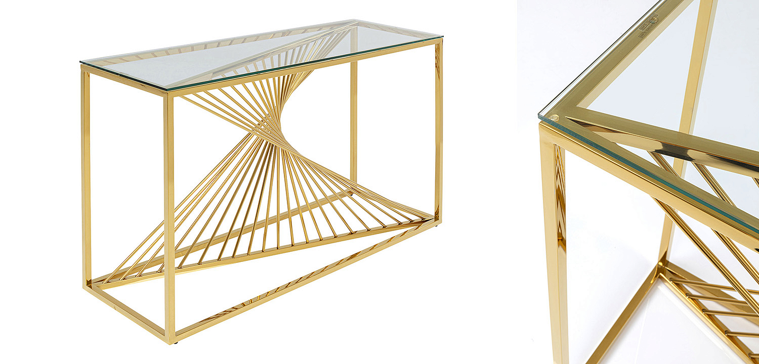 Консоль Golden Whirl with glass surface Консоль Golden Whirl with glass surface - Loft-Concept в Рязани