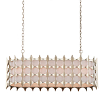 Люстра овальной формы с фактурным серебряным каркасом и тканевым абажуром Silver Honeycomb варинант исполнения - 3 | Loft Concept в Рязани