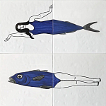 Плитка с узором Рыба пловчиха варинант исполнения - 2 | Loft Concept в Рязани