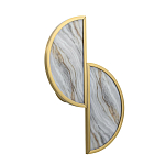 Бра с двумя полукруглыми плафонами из искусственного алебастра в бронзовой оправе Marbella варинант исполнения - 6 | Loft Concept в Рязани