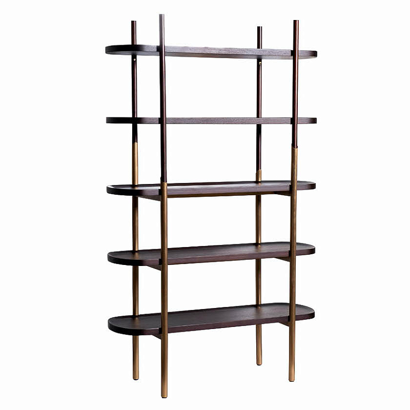 Стеллаж Agostin Rack Латунь Шоколад Стеллаж Agostin Rack Латунь Шоколад в Рязани | Loft Concept
