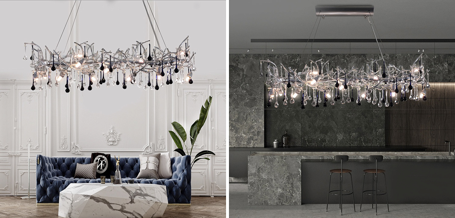 Люстра Waterfall Chandelier Crystal Silver Drops Люстра Waterfall Chandelier Crystal Silver Drops - Loft-Concept в Рязани