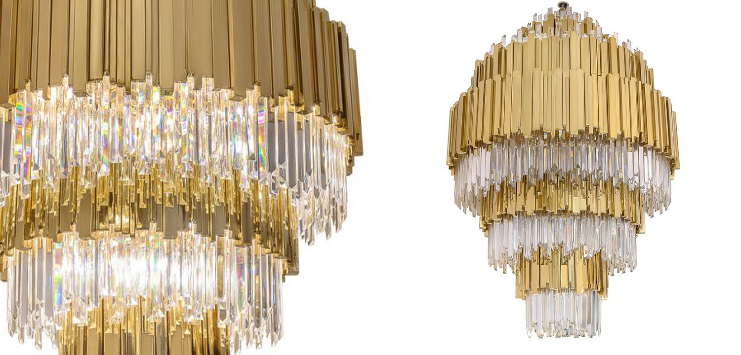 Большая многоярусная люстра Luxxu Modern Cascade Chandelier Gold Metal Glass 93 Большая многоярусная люстра Luxxu Modern Cascade Chandelier Gold Metal Glass 93 - Loft-Concept в Рязани