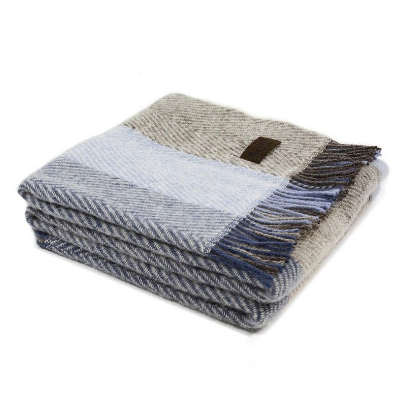 Плед VADSO SPINA 1002 Marzotto Серый Голубой в Рязани | Loft Concept 