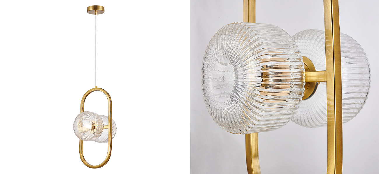 Подвесной светильник с рельефными плафонами Blown Glass Подвесной светильник с рельефными плафонами Blown Glass - Loft-Concept в Рязани