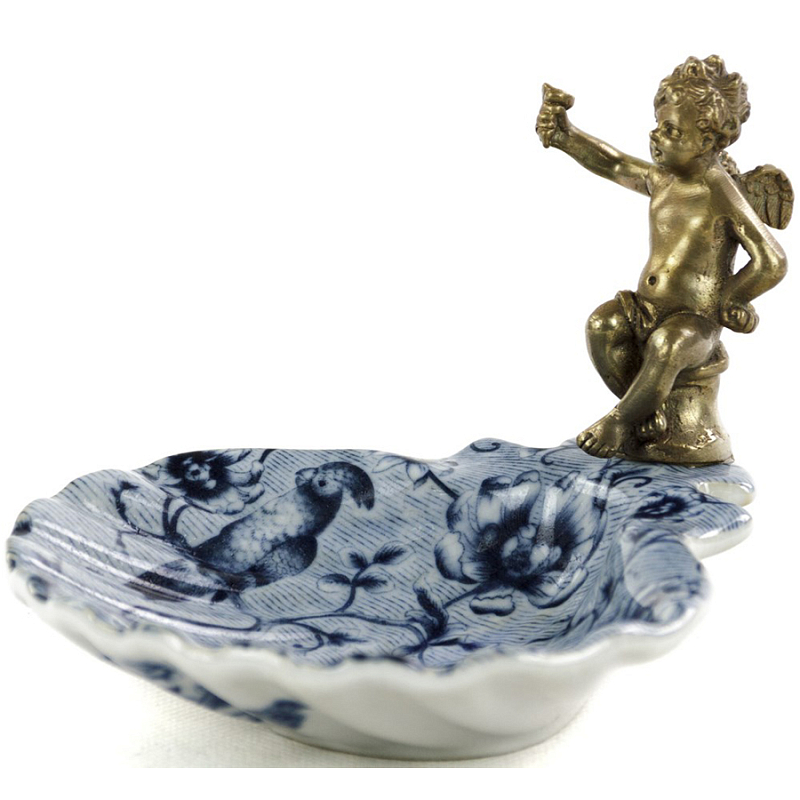 Блюдо Dish With Angel Белый Бронза Синий Блюдо Dish With Angel Белый Бронза Синий в Рязани | Loft Concept