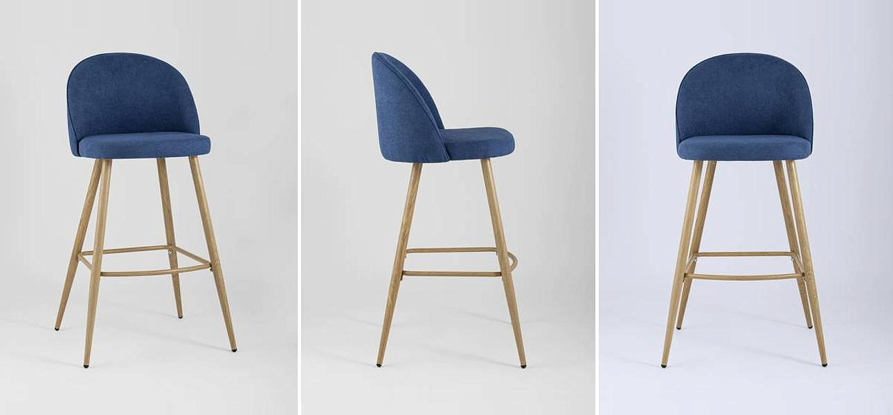 Барный Стул Miruna Chair Синий Шенилл Барный Стул Miruna Chair Синий Шенилл - Loft-Concept в Рязани