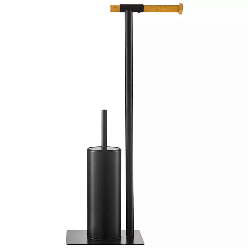Держатель для туалетной бумаги с ершиком Black Bathroom Accessory Черный Держатель для туалетной бумаги с ершиком Black Bathroom Accessory Черный в Рязани | Loft Concept