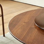 Стол обеденный круглый с двойной столешницей Walnut Wood Table варинант исполнения - 6 | Loft Concept в Рязани