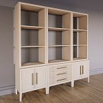 Модульный стеллаж Primo из трех составных элементов Светлый дуб варинант исполнения - 3 | Loft Concept в Рязани