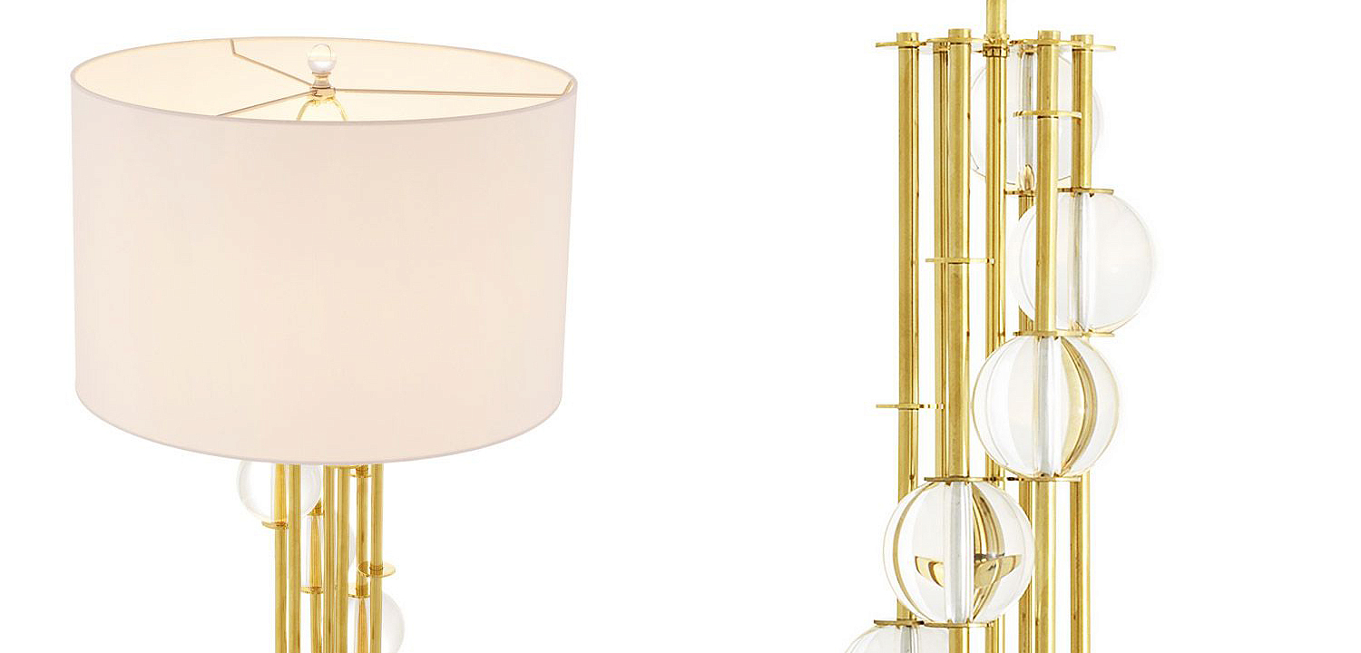 Торшер Eichholtz Floor Lamp Lorenzo Gold & white Торшер Eichholtz Floor Lamp Lorenzo Gold & white - Loft-Concept в Рязани