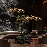 Люстра подвесная с прозрачными стеклянными птичками на ветвях Диаметр 80 см Serip Voa варинант исполнения - 11 | Loft Concept в Рязани